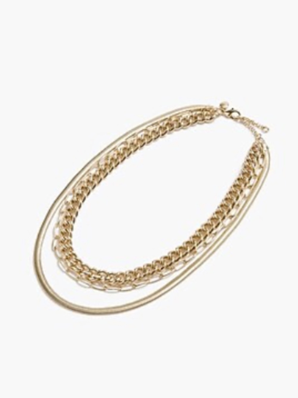 J.Crew Factory Triple chain layering necklace